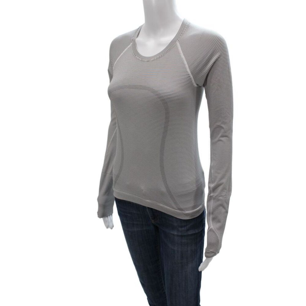 Lululemon Women Striped Gray Pullover Casual Long Sleeve Size S - Picture 2 of 4